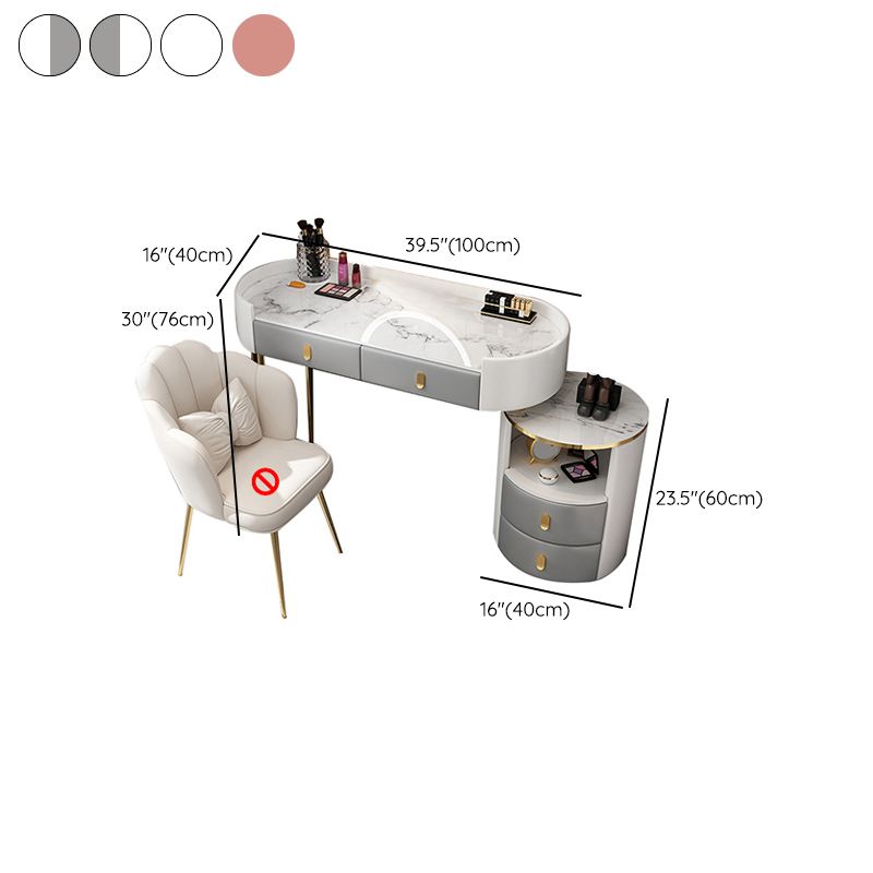 Removable Makeup Counter Lighted Mirror Vanity Dressing Table for Bedroom