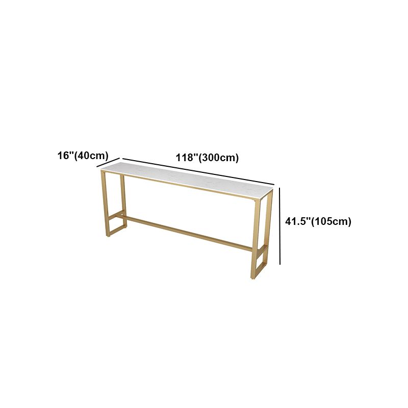 White Glam Style Bar Table in Gold Iron Top and Faux Marble Milk Tea Shop Bar Table Clearhalo 'Bar Furniture' 'Bar Tables' 'bar_tables' 'furn' 'furn_bar_tables' 'Furniture' 'furniture_bar_tables' 'Kitchen & Dining Furniture' 'kitchen&dining_furn' 'kitchen' 1200x1200_2127b926-2229-489b-9d02-08440f5329e3