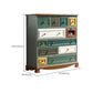 American Traditional Storage Chest Dresser Vertical Wooden Storage Chest with Drawers