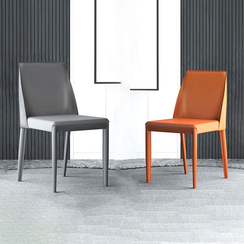 Designer Style Home Solid Back Side Chair Leather Matte Finish Dining Chair Clearhalo ' kitchen&dining_furn' 'Dining Chairs' 'Dining Tables & Seating' 'dining_chair' 'furn' 'furn_dining_chair' 'Furniture' 'furniture_dining_chair' 'Kitchen & Dining Furniture' 'kitchen' 1200x1200_2129ed88-a182-4bb5-a85d-905e2f79eae7