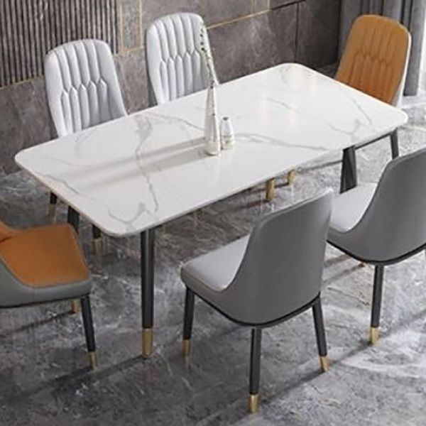 Table de salle à manger en pierre rectangulaire de meubles de simplicité pour salle à manger