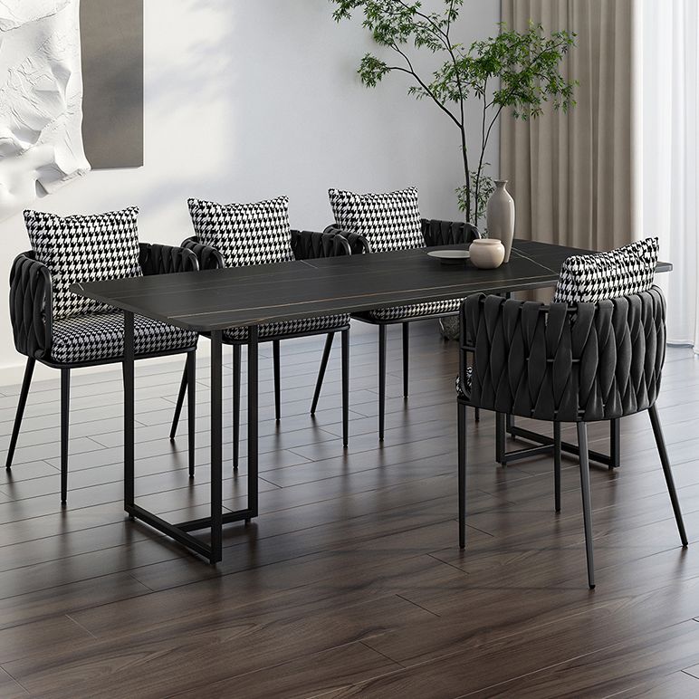 Modern Style Rectangle Shape Dinette Set Sintered Stone Top Dining Table Furniture for Dining Room Clearhalo 'Dining Room Sets' 'Dining Tables & Seating' 'dining_room_set' 'furn' 'furn_dining_room_set' 'Furniture' 'furniture_dining_room_set' 'Kitchen & Dining Furniture' 'kitchen&dining_furn' 'kitchen' 1200x1200_212be6c0-37e4-4386-97e9-27f87f6f0981