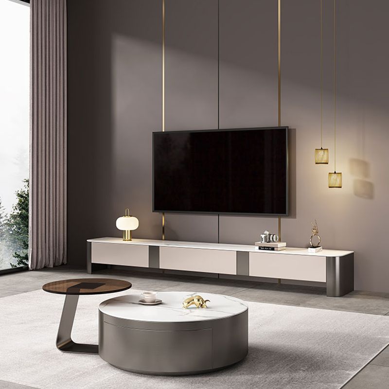 Glam TV Console Stone Enclosed Storage Media Console with Drawers for Home Clearhalo 'furn' 'furn_tv_stands_entertainment_centers' 'Furniture' 'Living Room Furniture' 'TV Stands & Entertainment Centers' 'TV Stands & Media Storage Furniture' 'tv_stands_entertainment_centers' 1200x1200_212c58d2-f573-47bb-a7d8-43221ea6e245