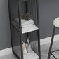 Glam Stone Bar Table Set 1/3 Pieces Rectangle Bar Table with Upholstered Stools Clearhalo 'Bar Furniture' 'furn' 'furn_home_bar_bar_sets' 'Furniture' 'Home Bars & Bar Sets' 'home_bar_bar_sets' 'Kitchen & Dining Furniture' 1200x1200_212e6bb1-23db-47fd-9a85-84fe59895a9d