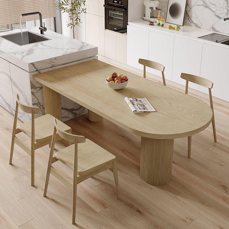 Modern Style Dining Table Brown Solid Wood Dining Table for Kitchen Clearhalo 'Dining Tables & Seating' 'Dining Tables' 'dining_table' 'furn' 'furn_dining_table' 'Furniture' 'furniture_dining_table' 'Kitchen & Dining Furniture' 'kitchen' 'kitchen_dining_table' 1200x1200_212f4a3c-df61-43a4-bdf1-85402835beac