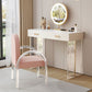 Contemporary Vanity Dressing Table with Stone Top and Acrylic Base
