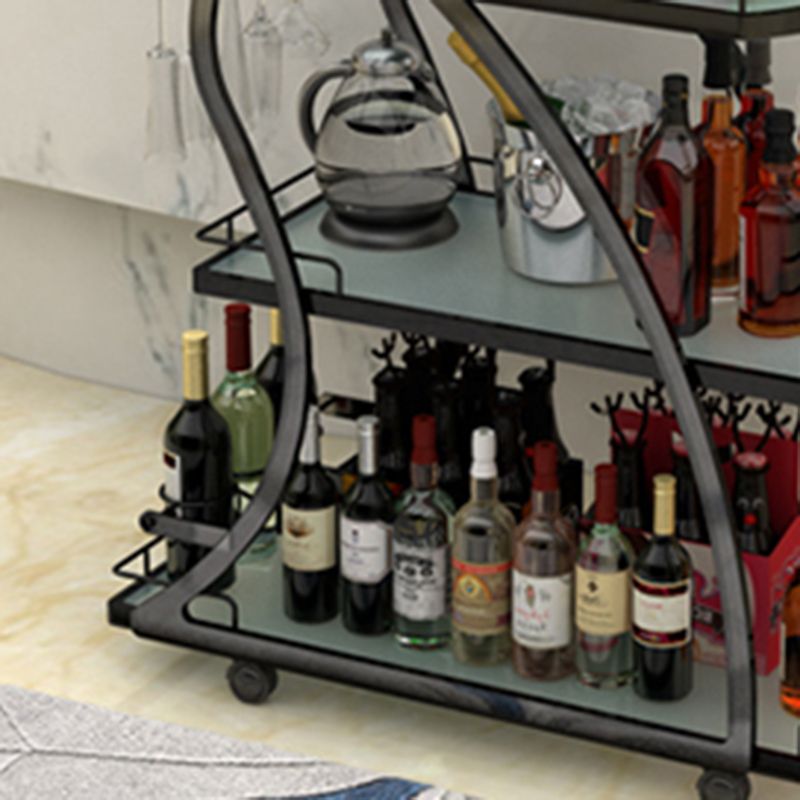 Modern Style Metal Prep Table 31.5"H Rolling Glass Prep Table for Home Use Clearhalo 'furn' 'furn_kitchen_islands_carts' 'Furniture' 'Kitchen & Dining Furniture' 'Kitchen Islands & Carts' 'kitchen_islands_carts' 1200x1200_21313e02-239e-473f-af74-0b96dd8c218f