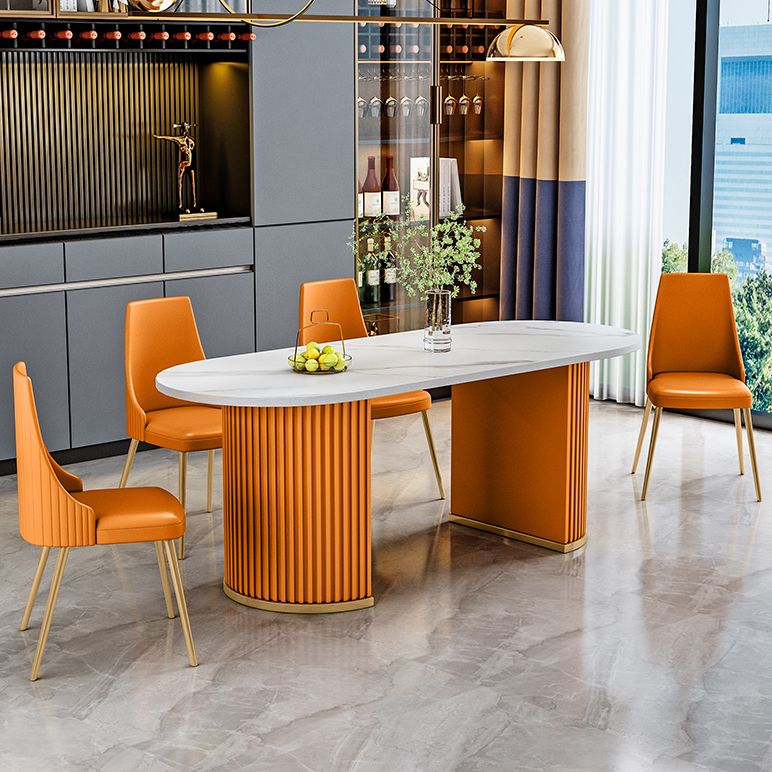 Metal Traditional Luxury Free Form Indoor Table Sintered Stone Table for Kitchen and Dining Room Clearhalo ' dining_table' 'Dining Tables & Seating' 'Dining Tables' 'furn' 'furn_dining_table' 'Furniture' 'furniture_dining_table' 'Kitchen & Dining Furniture' 'kitchen&dining_furn' 'kitchen' 'kitchen_dining_table' 1200x1200_21317100-58f2-44c9-908b-1f18daa148d1