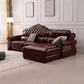 Genuine Leather Rolled Arm Sectional 36.22"High Camel Back Sofa, Dark Brown Clearhalo 'furn' 'furn_sectionals' 'Furniture' 'furniture_sectionals' 'Living Room Furniture' 'Sectionals' 1200x1200_2131a4e0-0d1f-4848-96d0-adece9a72ac2