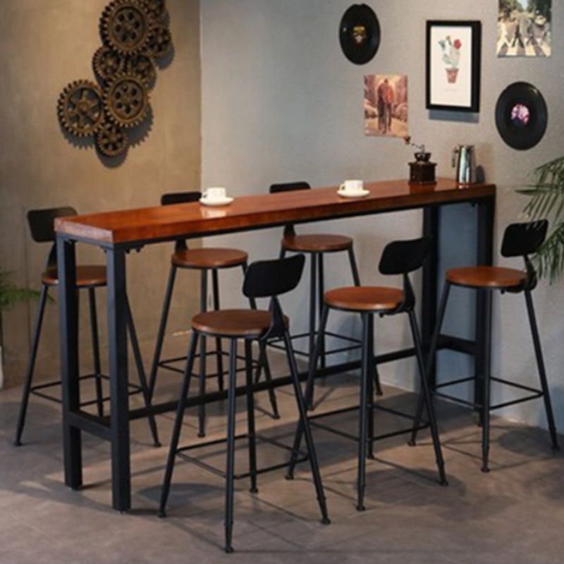 Industrial Bar Table Set 1/7 Pieces Solid Wood Rectangle Counter Table for Indoor Clearhalo 'Bar Furniture' 'furn' 'furn_home_bar_bar_sets' 'Furniture' 'Home Bars & Bar Sets' 'home_bar_bar_sets' 'Kitchen & Dining Furniture' 1200x1200_21332e8b-6914-4b4d-8ba8-29aa62814481