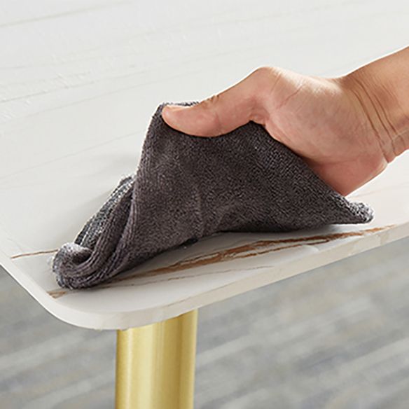 Rectangle Scandinavian Dining Room Set Sintered Stone Top Dining Furniture Set with Metallic Base Clearhalo 'Dining Room Sets' 'Dining Tables & Seating' 'dining_room_set' 'furn' 'furn_dining_room_set' 'Furniture' 'furniture_dining_room_set' 'Kitchen & Dining Furniture' 'kitchen&dining_furn' 'kitchen' 1200x1200_2133a172-7ce8-4993-b948-05c1f533b8fa