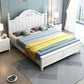 French Country White Standard Bed 46.45" High Bed with Headboard