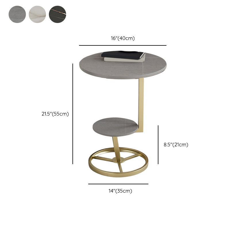 Modern Abstract Corner Table Round Slate Side End Table for Living Room Clearhalo 'Coffee & Accent Tables' 'End & Side Tables' 'end_side_tables' 'furn' 'furn_end_side_tables' 'Furniture' 'Living Room Furniture' 1200x1200_21385e30-2017-485f-824b-6d119bc73504