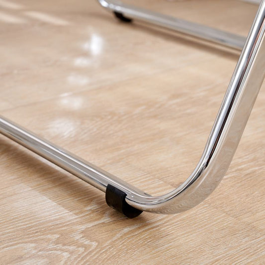 Acrylic Foldable Dining Table for 2 Person with Silver Steel Base