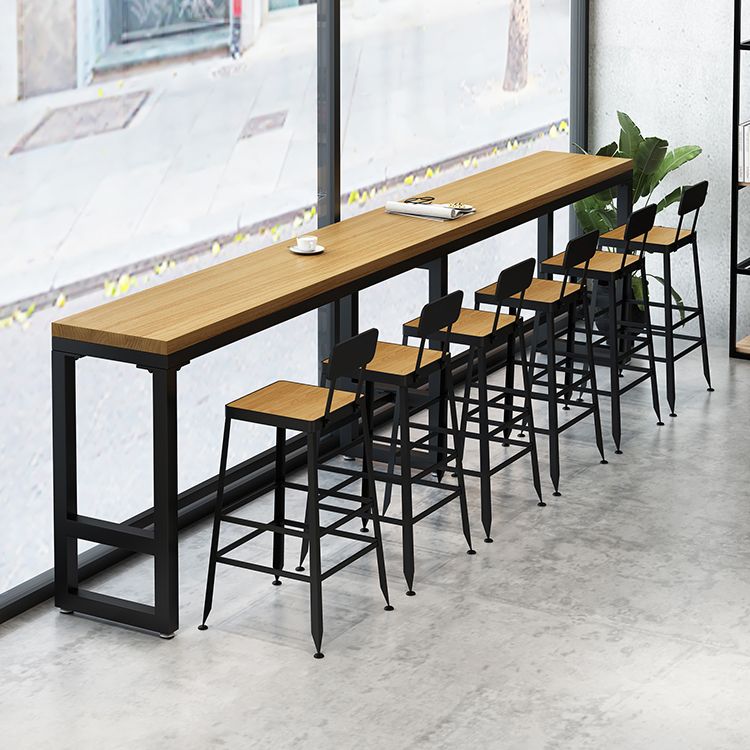 Industrial 1/7/12 Pieces Bar Table Set Rectangle Pine Wood Counter Table with High Stools Clearhalo 'Bar Furniture' 'furn' 'furn_home_bar_bar_sets' 'Furniture' 'Home Bars & Bar Sets' 'home_bar_bar_sets' 'Kitchen & Dining Furniture' 1200x1200_213b94cf-4495-459d-8203-8659d567d461