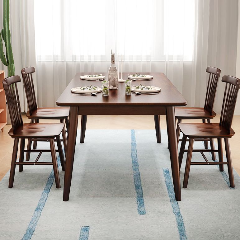 Minimalist Solid Wood Dining Set with Rubberwood Wood Dining Table and Chairs Clearhalo 'Dining Room Sets' 'Dining Tables & Seating' 'dining_room_set' 'furn' 'furn_dining_room_set' 'Furniture' 'furniture_dining_room_set' 'Kitchen & Dining Furniture' 'kitchen&dining_furn' 'kitchen' 1200x1200_213ba220-8a32-4a5b-b2d6-f0c9780240e9