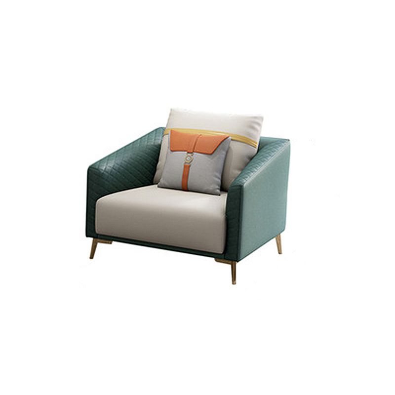 Green Living Room Sofa Sloped Arm Modern Faux Leather Settee with Brass Legs Clearhalo 'furn' 'furn_sofas' 'Furniture' 'furniture_sofas' 'Living Room Furniture' 'Sofa' 'sofas' 1200x1200_213c4cae-69de-48ce-8573-f0df56c9eb74