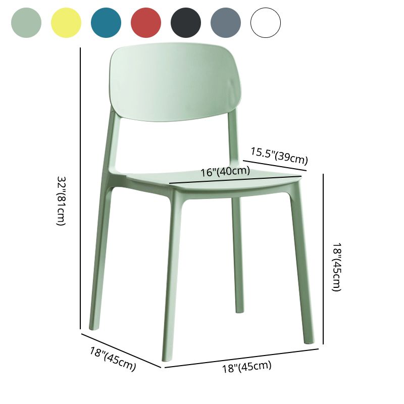 Modern Indoor-Outdoor Plastic Side Chair Armless Open Back Dining Side Chair Clearhalo ' kitchen&dining_furn' 'Dining Chairs' 'Dining Tables & Seating' 'dining_chair' 'furn' 'furn_dining_chair' 'Furniture' 'furniture_dining_chair' 'Kitchen & Dining Furniture' 'kitchen' 1200x1200_213dd3e6-4c3c-44a0-9e5a-9ac212847a0f