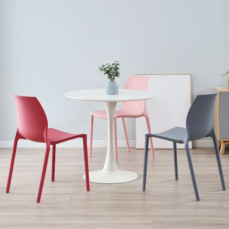 Plastic Contemporary Dining Room Chair Solid Back Home Stackable Side Chair Clearhalo ' kitchen&dining_furn' 'Dining Chairs' 'Dining Tables & Seating' 'dining_chair' 'Furniture' 'furniture_dining_chair' 'Kitchen & Dining Furniture' 'kitchen' 1200x1200_213dd758-c817-42bc-a4de-93715c75273c
