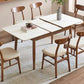 Modern Rectangle Dining Room Table Sintered Stone Extendable Kitchen Desk