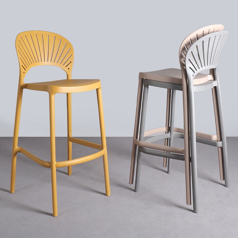 Nordic Style Plastic Stackable Bar Stools for Home Use Armless Low Back Stools Clearhalo 'Bar Furniture' 'Bar Stools' 'bar_stools' 'furn' 'furn_bar_stools' 'furniture_bar_stools' 'Kitchen & Dining Furniture' 'kitchen&dining_furn' 'kitchen' 'kitchen_furn' Furniture' 1200x1200_21400f02-a3ff-42b4-884c-77df097fa34e