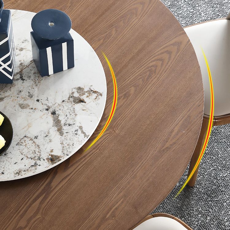 Solid Wood Dining Table Modern Round Dining Table with Pedestal Base Clearhalo 'Dining Tables & Seating' 'Dining Tables' 'dining_table' 'furn' 'furn_dining_table' 'Furniture' 'Kitchen & Dining Furniture' 1200x1200_2140c250-c486-4cf8-ae3c-340dedc20c96