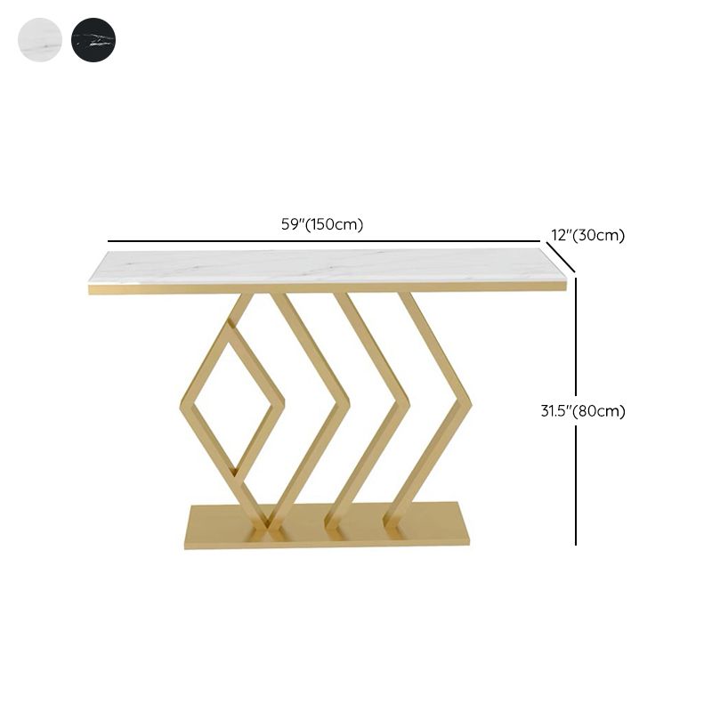 Glam Accent Table Antique Finish Console Sofa Table in Marble Clearhalo 'Console Tables' 'console_tables' 'Entry & Mudroom Furniture' 'furn' 'furn_console_tables' 'Furniture' 1200x1200_21414c12-fda0-4f03-b913-f275eee23b14
