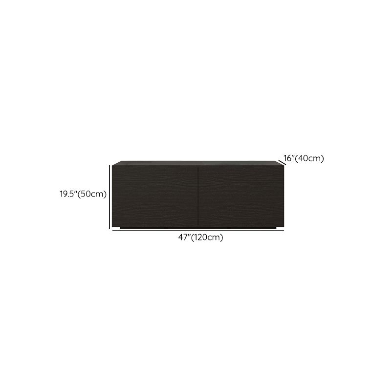 Consola de TV contemporánea negra Consola multimedia de madera sintética con puertas