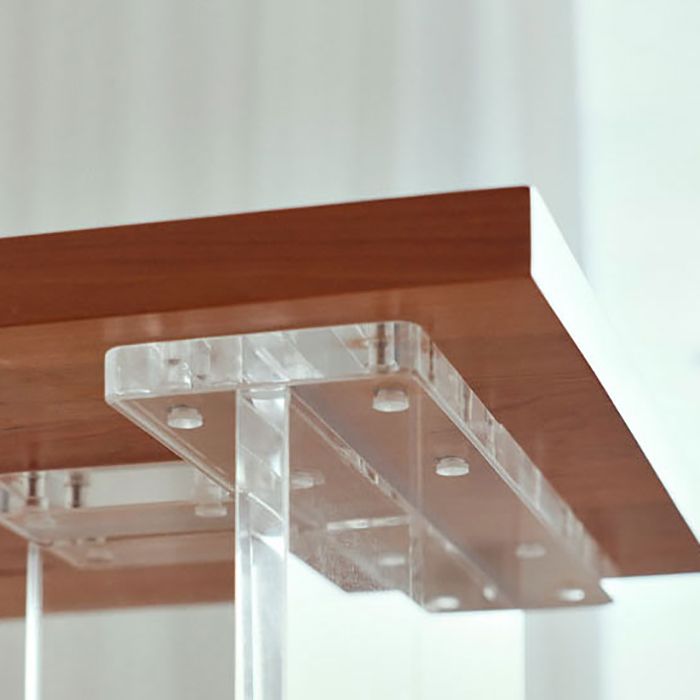 Wood and Acrylic Base Counter-height Pub Table Rectangle Pub Table Clearhalo 'Bar Furniture' 'Bar Tables' 'bar_tables' 'furn' 'furn_bar_tables' 'Furniture' 'Kitchen & Dining Furniture' 1200x1200_2145c366-cb8f-4597-b579-864d1376910f