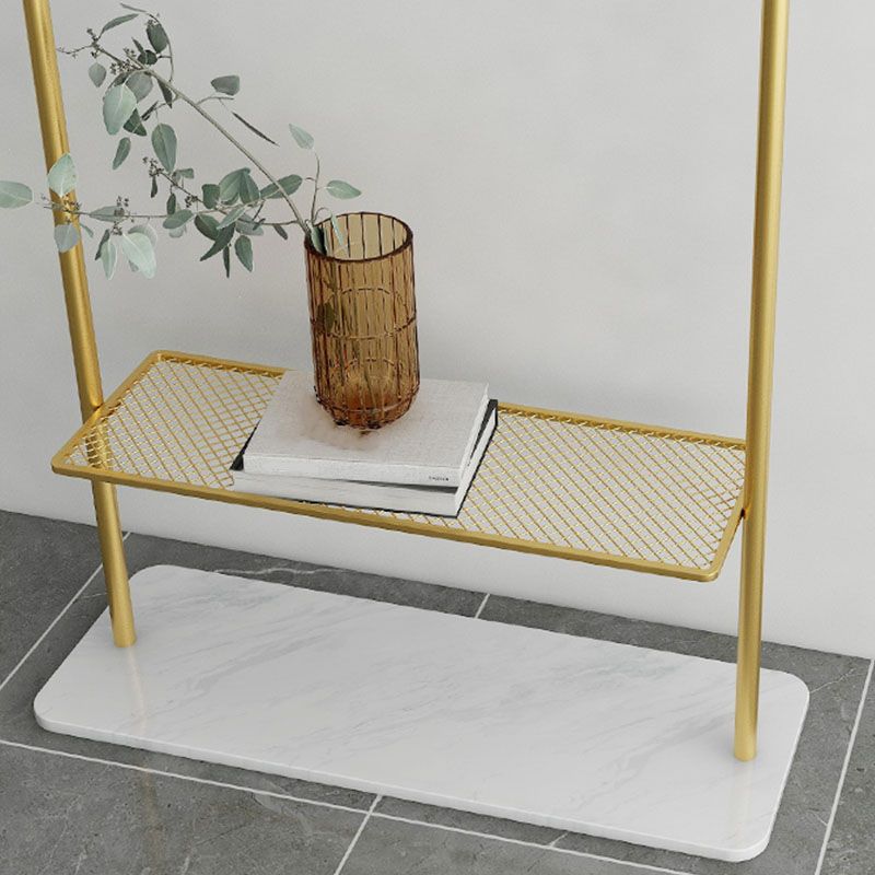 Moderner Stil Metallic -Gack Rack Feste Farben Haken Design freistehender Kleiderstange