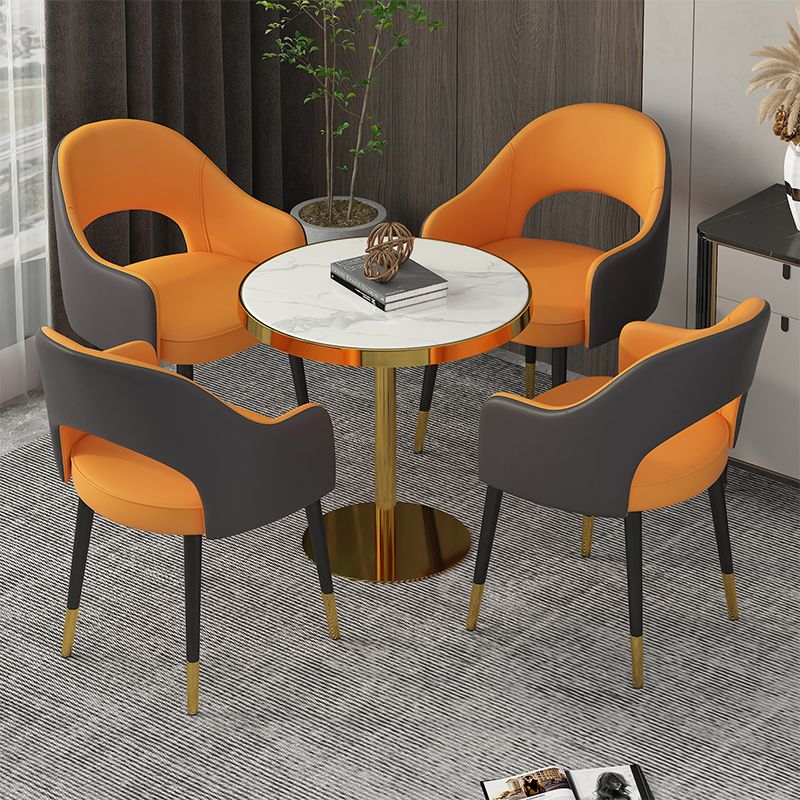 Contemporary Leather Dining Room Chairs Open Back Dining Side Chair for Home Use Clearhalo ' kitchen&dining_furn' 'Dining Chairs' 'Dining Tables & Seating' 'dining_chair' 'furn' 'furn_dining_chair' 'Furniture' 'furniture_dining_chair' 'Kitchen & Dining Furniture' 'kitchen' 1200x1200_21493c0f-de55-40c1-81b4-a87236040ac3