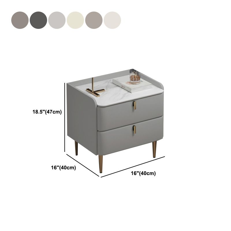 Modern Stone Top Bed Nightstand Solid Wood Faux Leather Drawer Storage Night Table Clearhalo 'Bedroom Furniture' 'furn' 'furn_night_stand' 'Furniture' 'night_stand' 'Nightstands' 1200x1200_21494f1c-30a1-42bd-b758-c1553d1cac6a