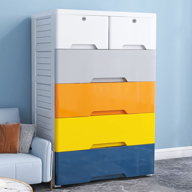 Plastic Home Non-Hanging Armoire Modern Style Storage Cabinet with Caster Wheels Clearhalo 'Armoires & Wardrobes' 'armoires_wardrobes' 'Bedroom Furniture' 'furn' 'furn_armoires_wardrobes' 'Furniture' 1200x1200_2149b46e-e17c-4783-b7c8-1363c9b13d6d