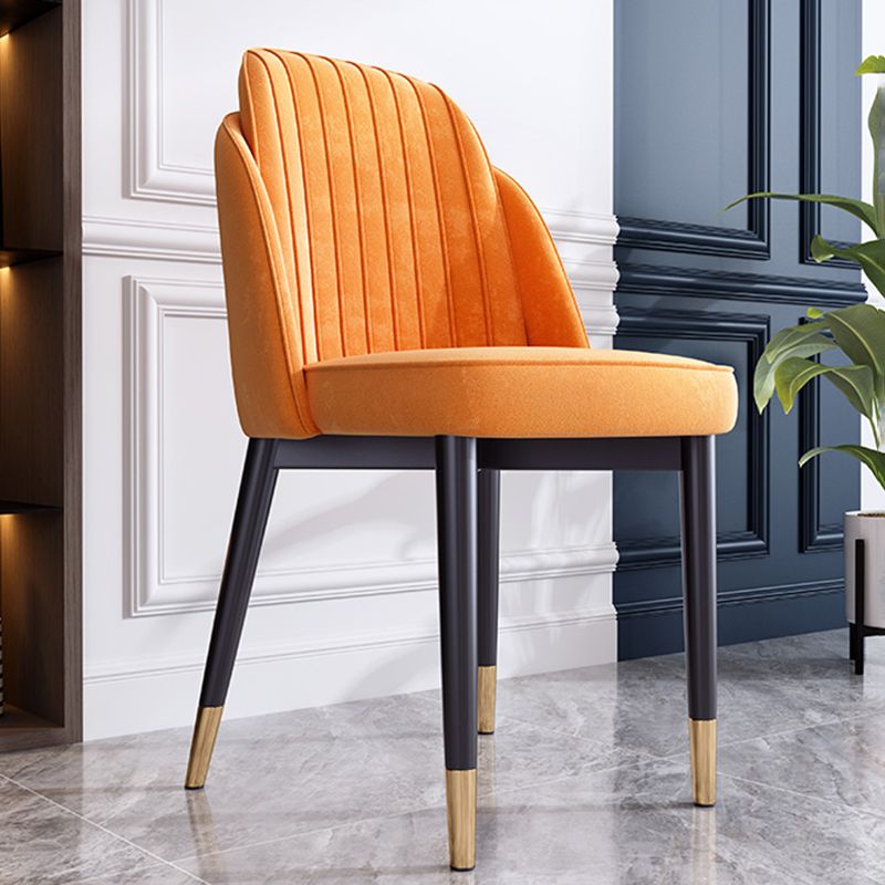 Scandinavian Style Dining Chair Metal Leather Dining Room Solid Back Chair Clearhalo ' kitchen&dining_furn' 'Dining Chairs' 'Dining Tables & Seating' 'dining_chair' 'furn' 'furn_dining_chair' 'Furniture' 'furniture_dining_chair' 'Kitchen & Dining Furniture' 'kitchen' 1200x1200_214ae042-b168-4bd9-ba81-ca2e27b4da96