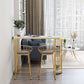 White Marble Bar Dining Table Glam Double Pedestal Bar Height Table Clearhalo 'Bar Furniture' 'Bar Tables' 'bar_tables' 'furn' 'furn_bar_tables' 'Furniture' 'Kitchen & Dining Furniture' 1200x1200_214afd3f-93d2-4ef2-a5e4-1f1e5316f5b1