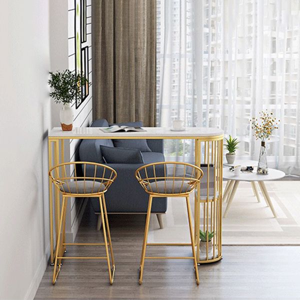 White Marble Bar Dining Table Glam Double Pedestal Bar Height Table Clearhalo 'Bar Furniture' 'Bar Tables' 'bar_tables' 'furn' 'furn_bar_tables' 'Furniture' 'Kitchen & Dining Furniture' 1200x1200_214afd3f-93d2-4ef2-a5e4-1f1e5316f5b1