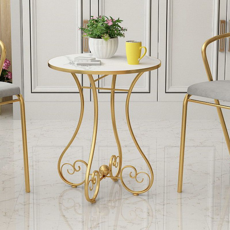 Metal X-base End Table Modernistic Round Side End Table for Living Room
