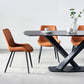 Modern Style Blak Slate Dining Table Rectangular Formal Dinette Set with Metal Base Clearhalo 'Dining Room Sets' 'Dining Tables & Seating' 'dining_room_set' 'furn' 'furn_dining_room_set' 'Furniture' 'furniture_dining_room_set' 'Kitchen & Dining Furniture' 'kitchen&dining_furn' 'kitchen' 1200x1200_214c66ff-1af8-497e-a74b-761e0ff075c2