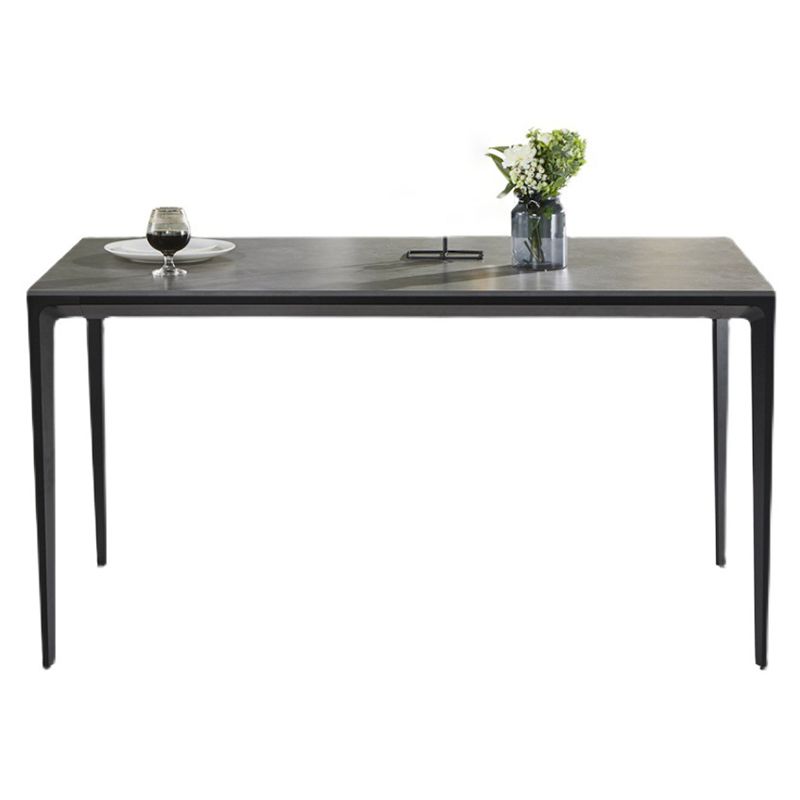 Mesa de comedor de piedra rectangular muebles modernos de 4 patas en acabado mate para interiores
