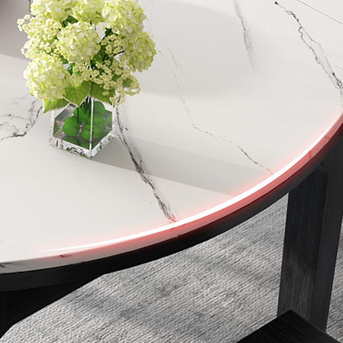 Round Contemporary Dining Table Sintered Stone Table with 4 Black Ash Solid Wood Legs Clearhalo ' dining_table' 'Dining Tables & Seating' 'Dining Tables' 'furn' 'furn_dining_table' 'Furniture' 'furniture_dining_table' 'Kitchen & Dining Furniture' 'kitchen&dining_furn' 'kitchen' 'kitchen_dining_table' 1200x1200_214d49ef-5b37-454e-927d-2ecd3da02b64