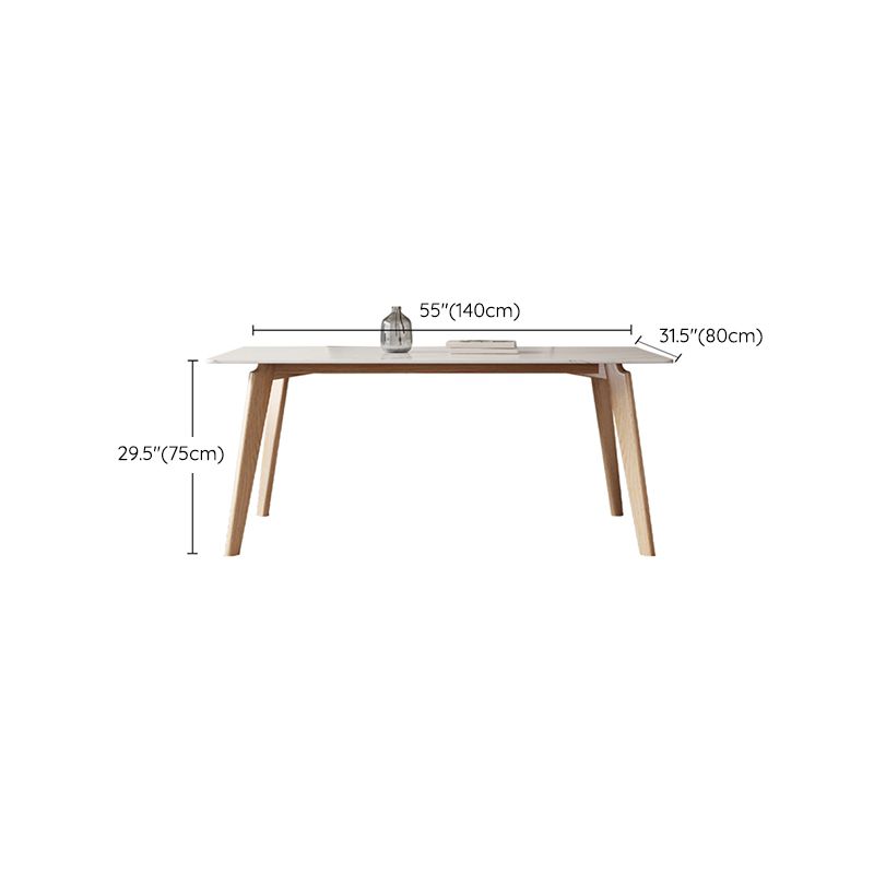 Contemporary Style 1/4/5 Pieces Dining Chairs Set Rectangle Stone Furniture in White