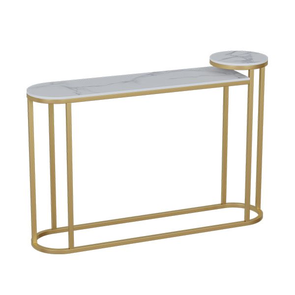 Glam Oval Console Accent Table Antique Finish Console Sofa Table