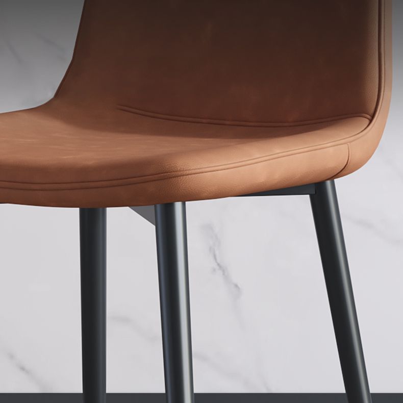 Industrial Metal Dining Room Chair PU Leather Armless Chairs for Home Use (Set of 4) Clearhalo ' kitchen&dining_furn' 'Dining Chairs' 'Dining Tables & Seating' 'dining_chair' 'Furniture' 'furniture_dining_chair' 'Kitchen & Dining Furniture' 'kitchen' 1200x1200_215024a1-3092-41cf-bd6a-43c0885f79c1