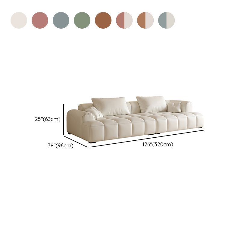 Scandinavian Faux Leather Pillow Back Recessed Arm Sofa For Living Room Clearhalo 'furn' 'furn_sofas' 'Furniture' 'Living Room Furniture' 'Sofa' 'sofas' 1200x1200_21517227-5907-4136-a8e9-fefcf98a165e