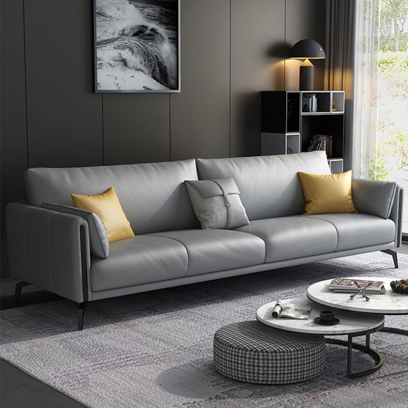 Grey Stain Resistant Settee Couch Square Arm Loose Back Loveseat Clearhalo 'furn' 'furn_sofas' 'Furniture' 'furniture_sofas' 'kitchen' 'kitchen_sofas' 'Living Room Furniture' 'Sofa' 'sofas' 1200x1200_21536940-72ef-48b4-a398-1541ce3e08ac