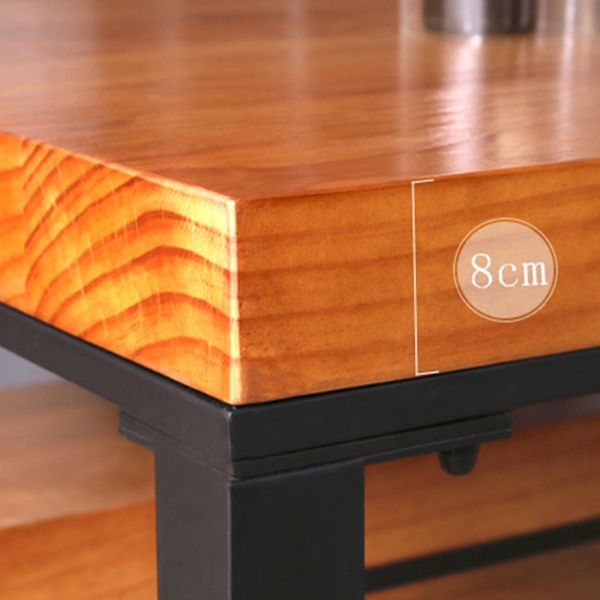 Ensemble de table à manger en bois massif industriel avec bancs 1/3 pièces