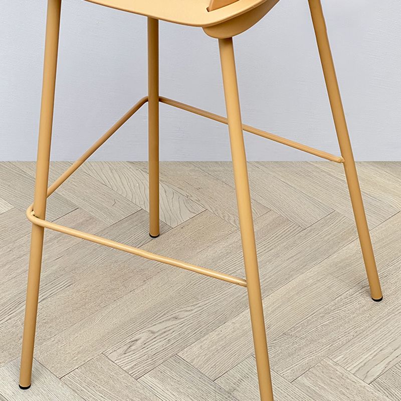 Scandinavia Style Bar-stool Iron Legs with Footrest PP Rectangle Seat for Kitchen Bar Clearhalo 'Bar Furniture' 'Bar Stools' 'bar_stools' 'furn' 'furn_bar_stools' 'furniture_bar_stools' 'Kitchen & Dining Furniture' 'kitchen&dining_furn' 'kitchen' 'kitchen_furn' Furniture' 1200x1200_2156fe12-2e7a-4501-b942-ea1769c91d89