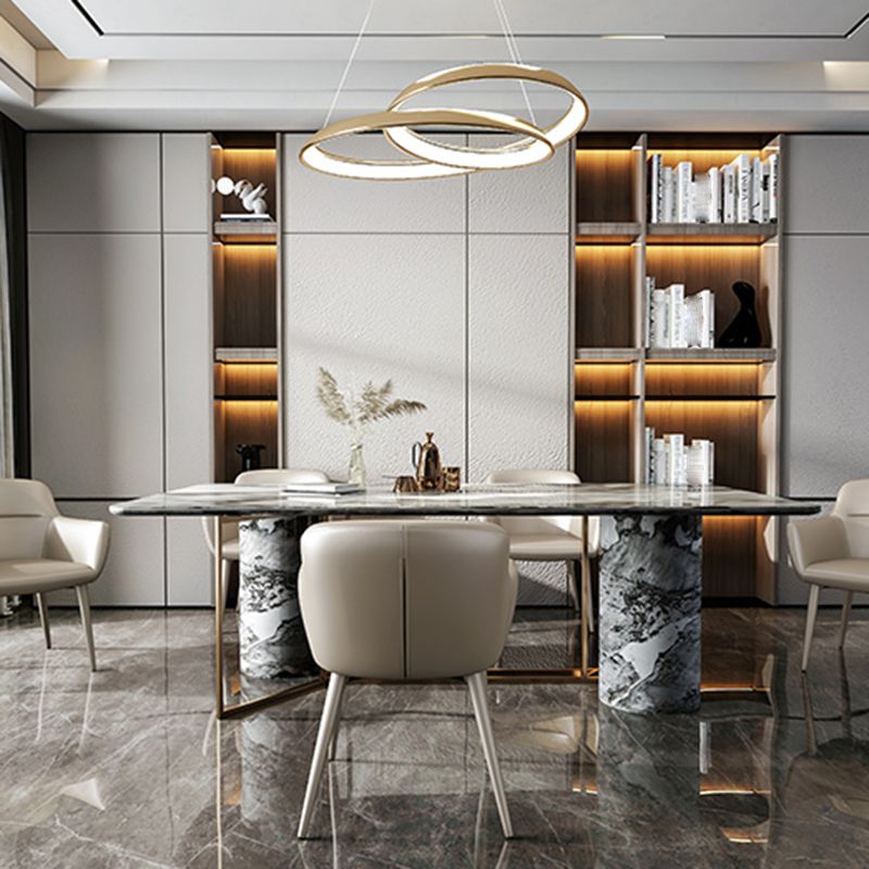 Zeitgenössische künstliche Lederarm -Speisen und Akzentstühle in Grau