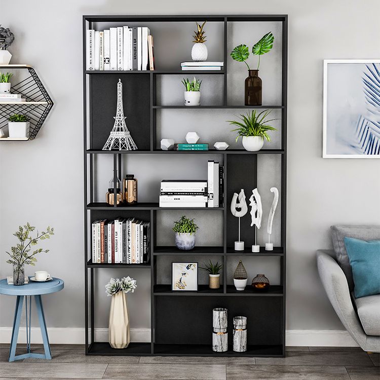 Metal and Wood Shelf Open Etagere Shelf Bookcase for Bedroom