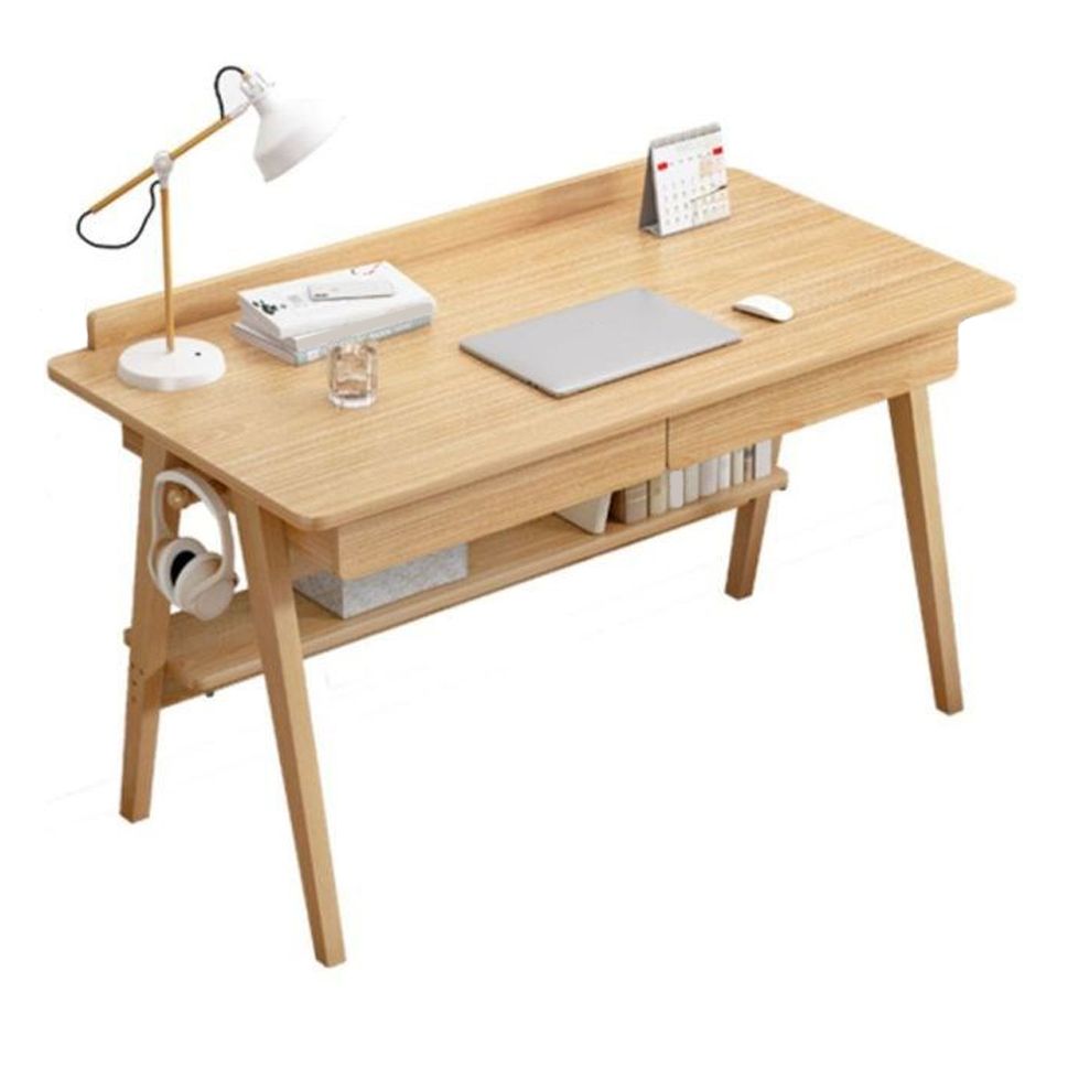 Curved Wooden Writing Desk Modern Style Office Desk with 2 Drawers Clearhalo 'furn' 'furn_office_desk' 'Furniture' 'Office Desks' 'Office Furniture' 'office_desk' 1200x1200_215c3767-b081-4901-9833-2e133f6c45ee